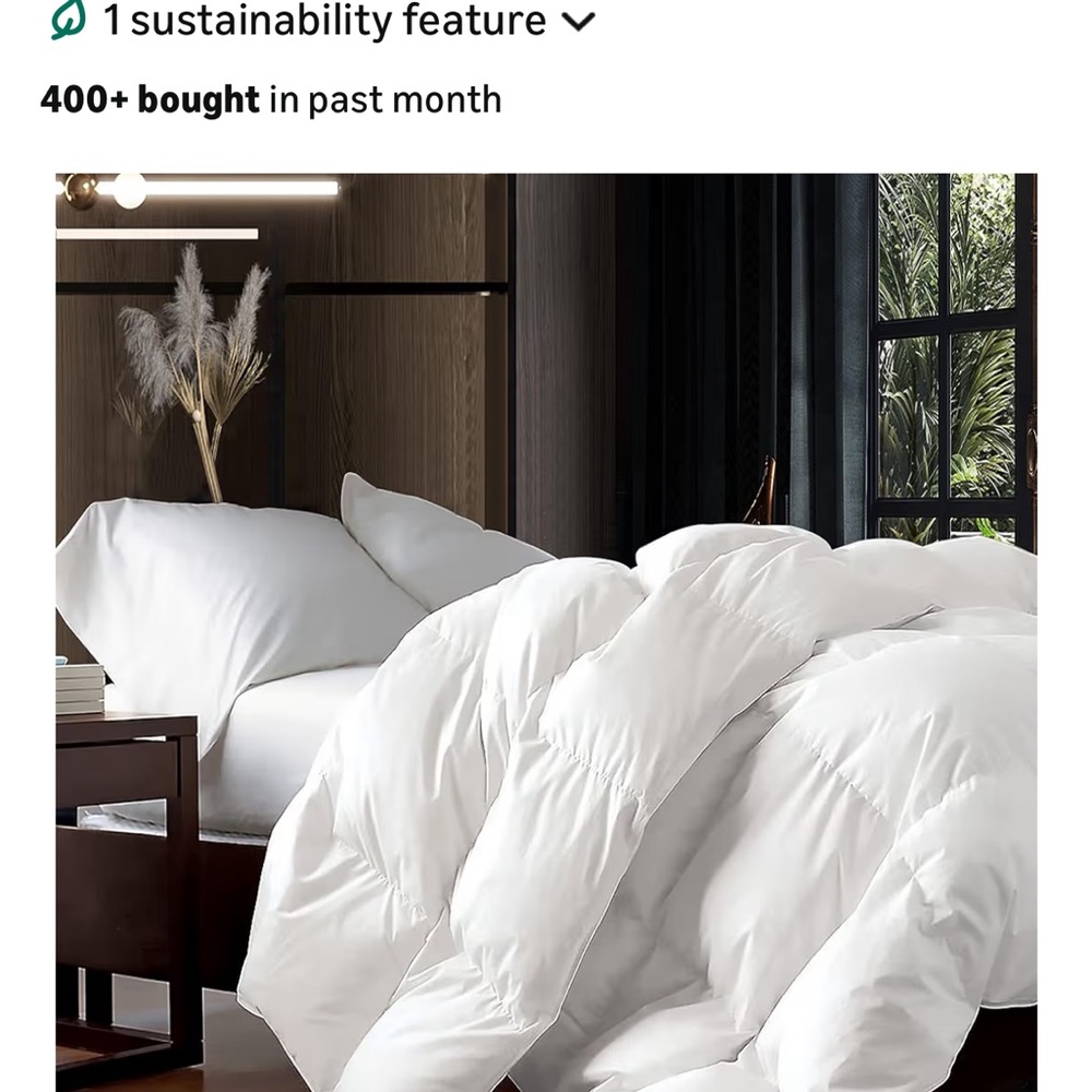 Amazon White Comforter - Soft Plush Down ahhhh-mazing! Cozy - Picture 3 of 3